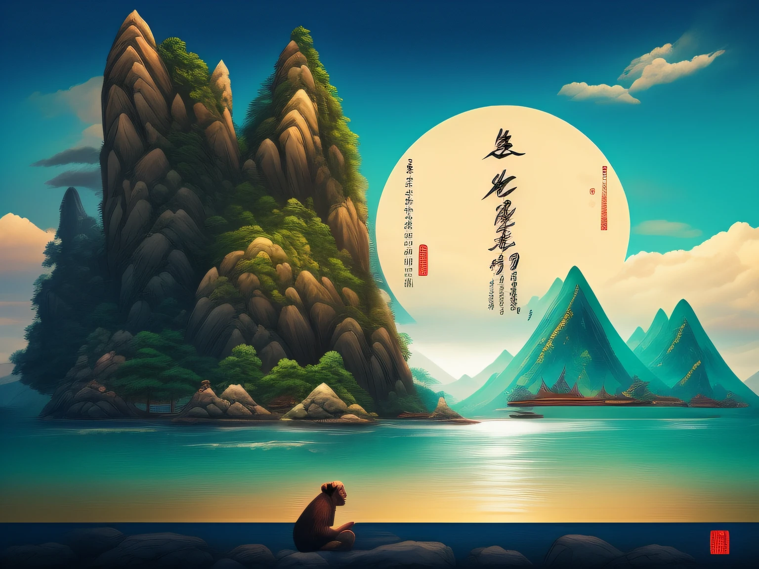 Chinese mythology and stories,Inspired by the classics of the mountains and the sea,A monkey has four ears