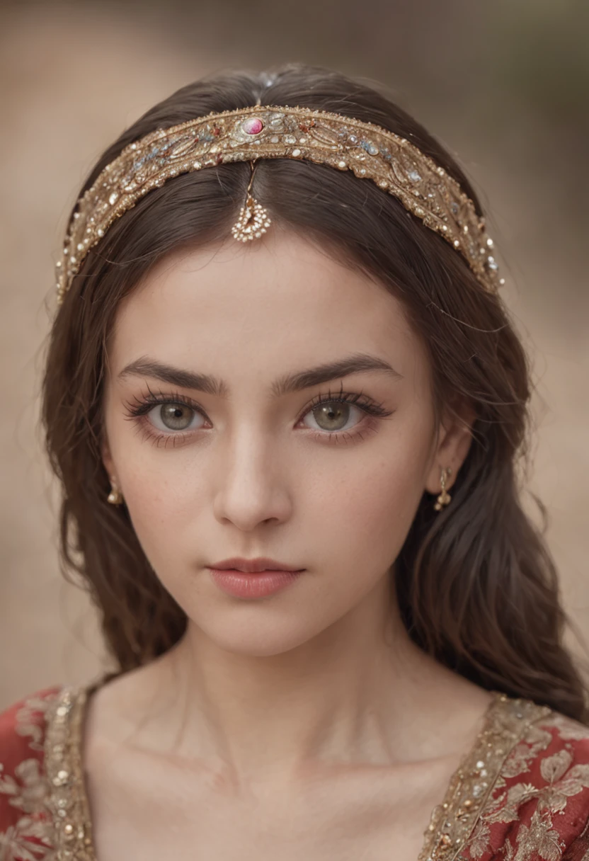 A pair of big eyes in Kaziran,The eyes are watery,It's a little shy to look at people,She is an oriental beauty