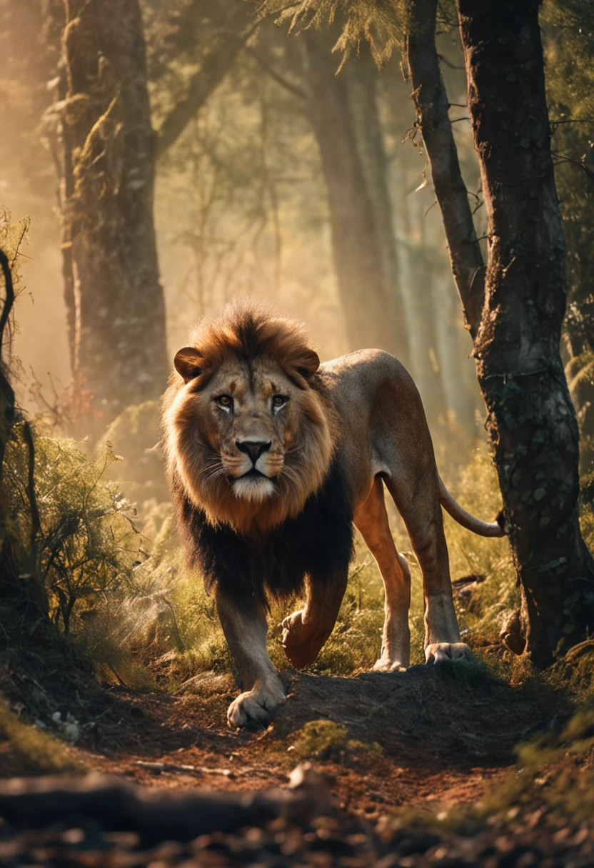 Lucas Bracey, Man hunting fierce lion in the middle of the forest , 8K, photo RAW, (highly detailedskin: 1.2), (The kinky is exposed: 1.1), (Bare back: 1.5), , (Viewed from top to bottom:1.5), ((::Jae Lee and Joe Madureira style ::2.0 comix illustration style,tatoon style ,, (Beautiful and light background:1.2),, fantastic paintings , ::jason fabok   and yoji shinkawa  style ::2.0 comix illustration style,tatoon style , Comic book style , (Beautiful and light background:1.2),, fantastic paintings ,in graffiti style; Master parts, best qualityer, high high quality, Extremely detailed CG unit 8K wallpaper, scenecy, Award-winning photography, hdr, extremely detaile, trending on artstationh, Trends in CG society, 复杂, High detail, art by midjourney  style::Kenneth Rocafort style ::2.9 (Master parts:1.2, best qualityer), (美丽詳細な目: 1.2),