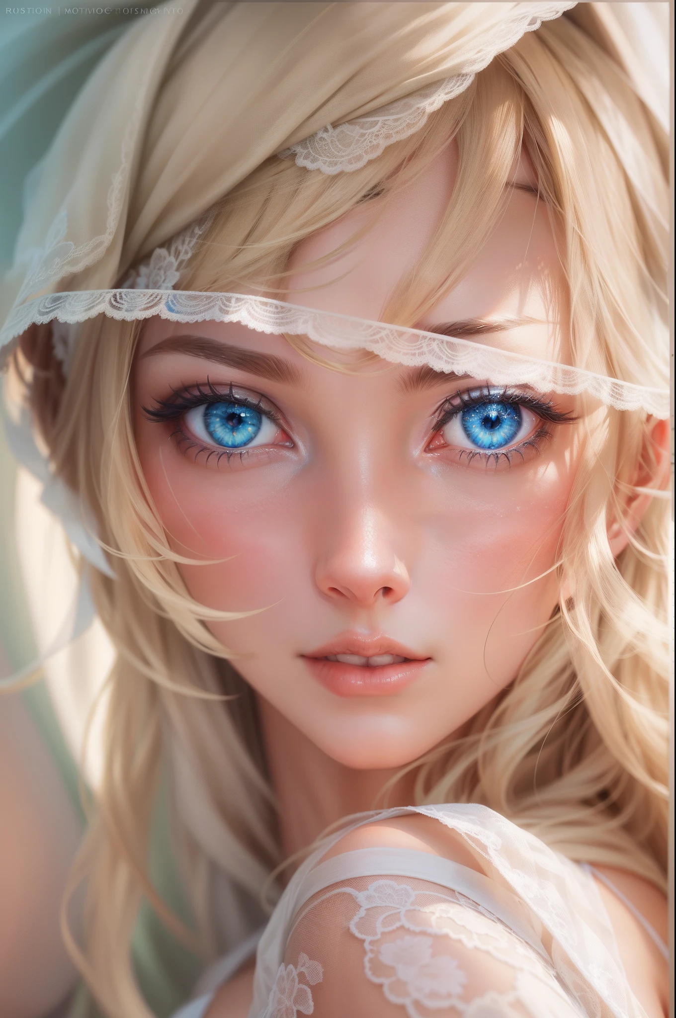 Blonde woman with blue eyes and veil on head、Soft portrait shots 8 k、Photorealistic beautiful face、8K portrait rendering、Realistic beautiful face、beautiful realistic face、photorealistic anime girl render、hyperrealistic beautiful face、8K realistic digital art、realistic digital art 4k、realistic digital art 4 k、very realistic digital art,{{{{Dynamic Angle Full Body}}}},{{{{Dynamic Angle Full Body}}}}