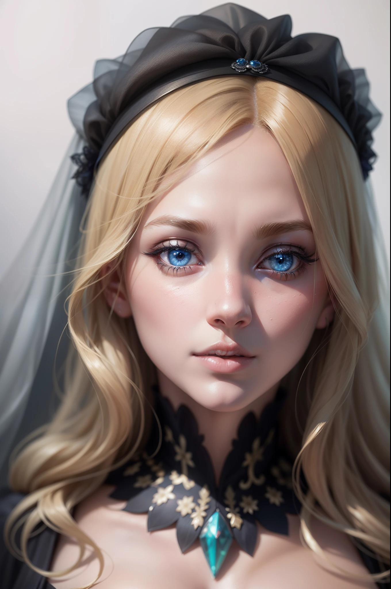 Blonde woman with blue eyes and veil on head、Soft portrait shots 8 k、Photorealistic beautiful face、8K portrait rendering、Realistic beautiful face、beautiful realistic face、photorealistic anime girl render、hyperrealistic beautiful face、8K realistic digital art、realistic digital art 4k、realistic digital art 4 k、very realistic digital art,{{{{Dynamic Angle Full Body}}}},{{{{Dynamic Angle Full Body}}}}