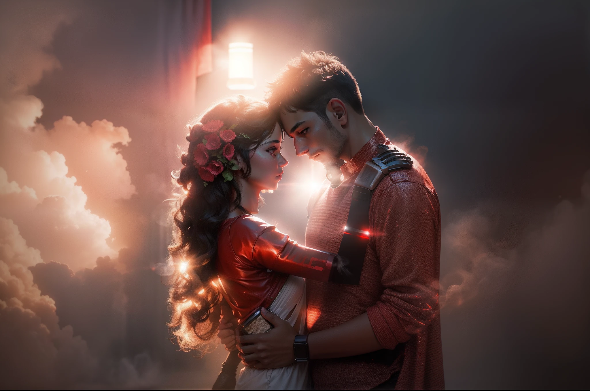 Smoky backlight, right side red reflection light
