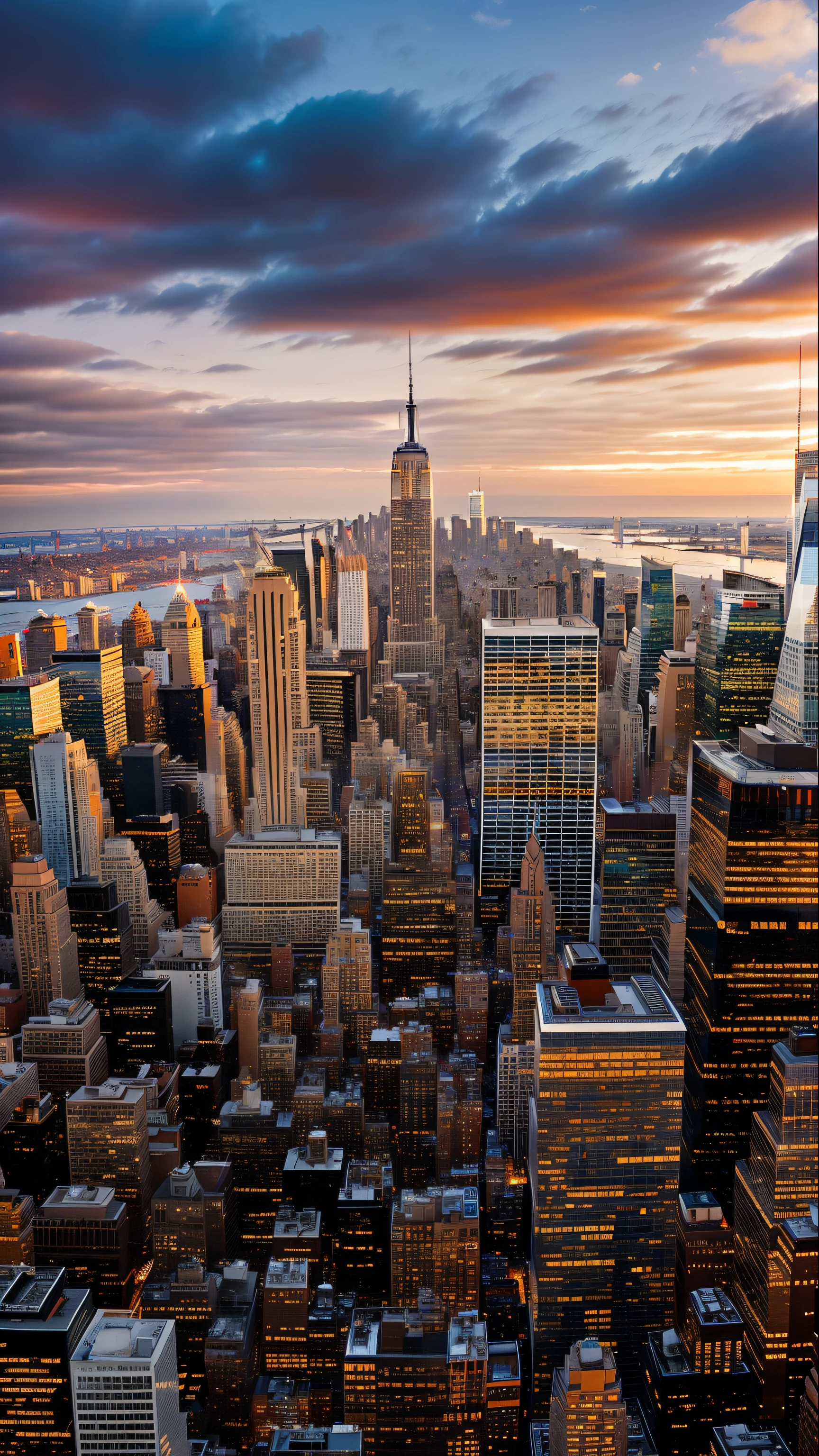 a view of a city with a lot of tall buildings, Hora de ouro em Manhattan, Nova Iorque, Nova Iorque no futuro, A cidade que nunca dorme, Nova Iorque como pano de fundo, Skyline da cidade de Nova Iorque, Manhatten on top of skyscrapers, Skyline de Nova Iorque, Nyc, new york backdrop, Nova Iorque, Nova Iorque moderna