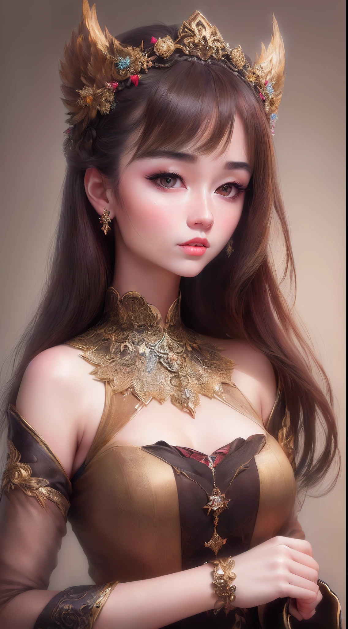 Best quality, Masterpiece, Super high resolution, (Realism: 1.4), Original photo, (Real skin texture: 1.3), (filmgrain: 1.3), 1 girl, Beautiful Eyes and Face Details, Masterpiece, Best quality, Close-up, Upper body, Zodiac art style