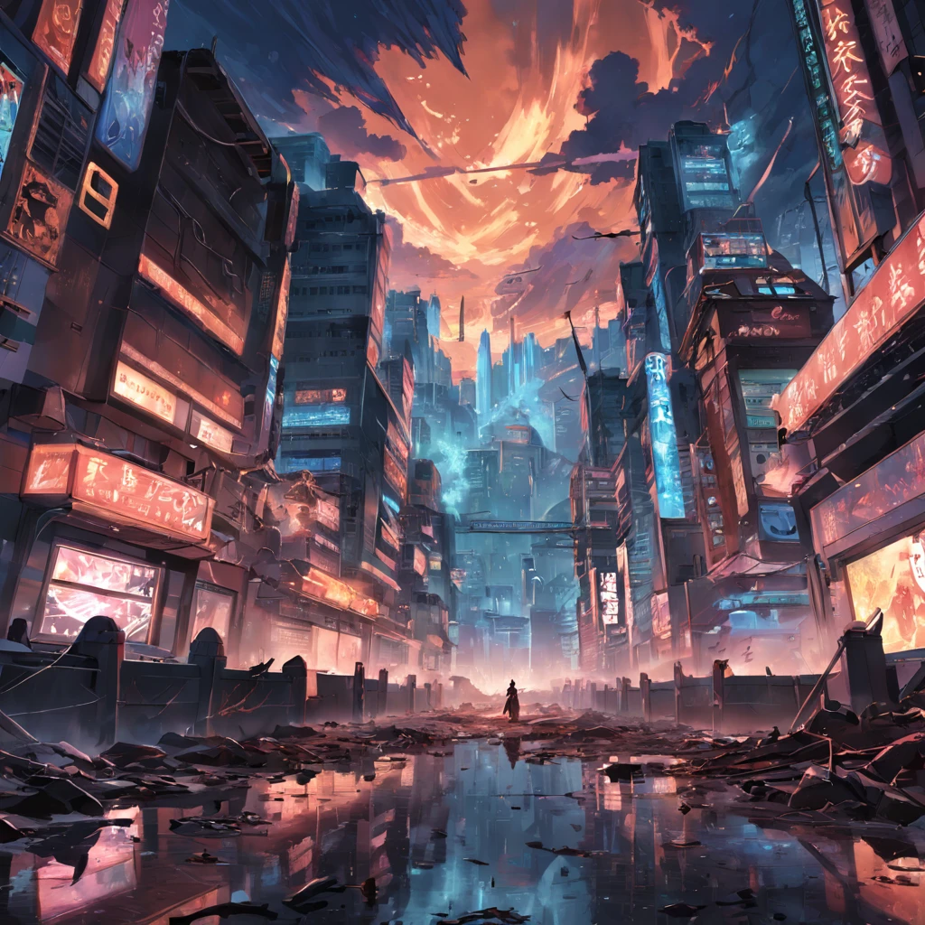 The consequences of the destruction of cities, wars, corpses, deaths, and deaths