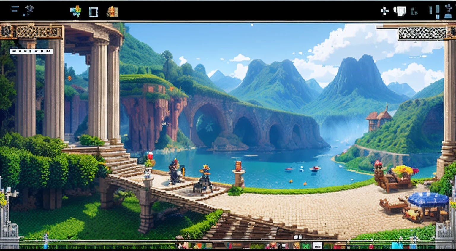 pixel game,scenography,fantastical scenes, Pixel art #pixelart