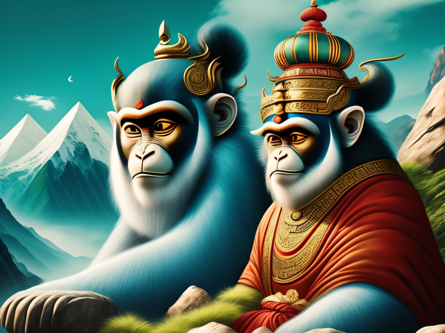 Chinese mythology and stories,Inspired by the classics of the mountains and the sea,A monkey has four ears