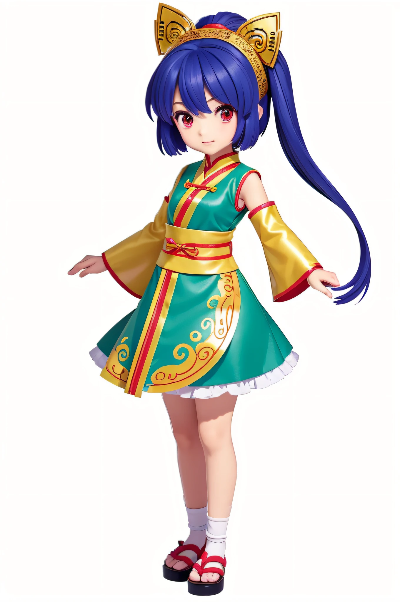 No background color，without background，A girl in costume, touhou character,cartoonish style , wearing a haori, Dressed in Chinese-style period costumes, anime moe art style, Retro anime girl, 2 d style, Xianxia，full bodyesbian，standing on your feet，A third sideways，No action