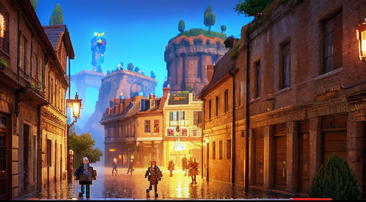 pixel game,scenography,fantastical scenes, Pixel art #pixelart