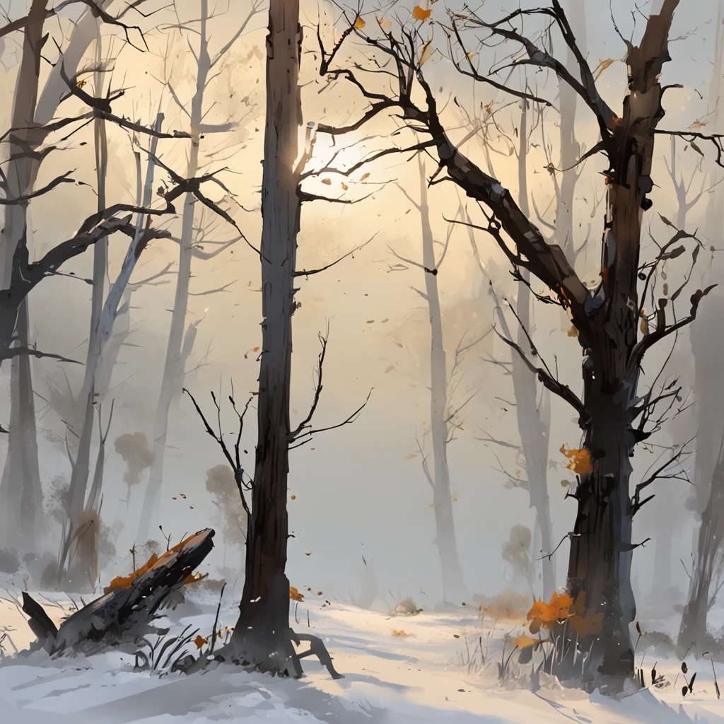 Two crows on a dead tree, A shadow shaped like a walker, Starry night, Thick fog on the ground, Blue light on the horizon, Unreal Engine 5, Cinematic, low angle photography, Motion blur, Depth of field, Dust, Cobblestones and dirt. Splash Art, dripping paint. Perfect color grading. Influenced by Karel Appel and Jeremy Mann, Full of dramatic and threatening scenes, Hyper-detailed, Beautiful, insanely details, Intricate details, editorial photography, shot with a 50mm lens, Depth of field, Tilt Blur, Shutter speed 1/1000, f/22. Lightmaps, Super bright