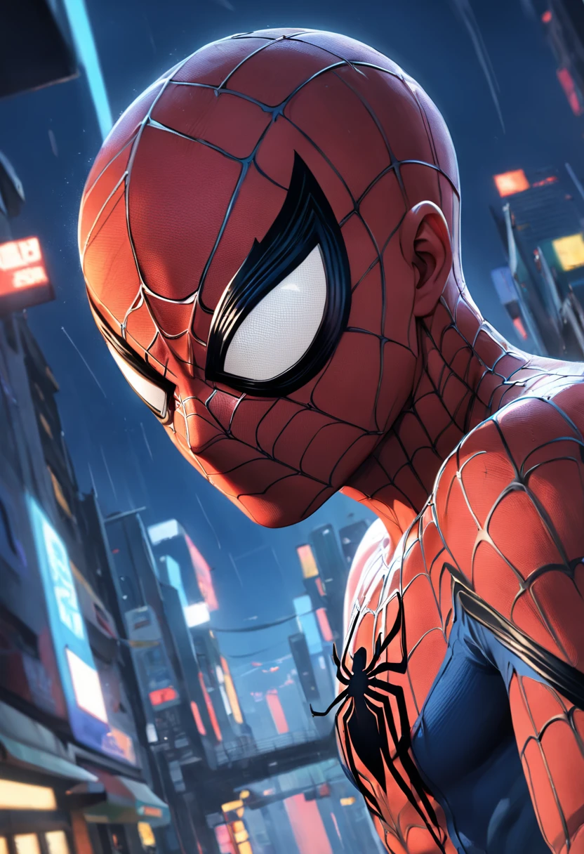 Spider man in dynamics, highly detailed, packed with hidden details, style, high dynamic range, hyper realistic, realistic attention to detail, highly detailed, 32K, intense close - ups, uhd image, realism, colorful realism,