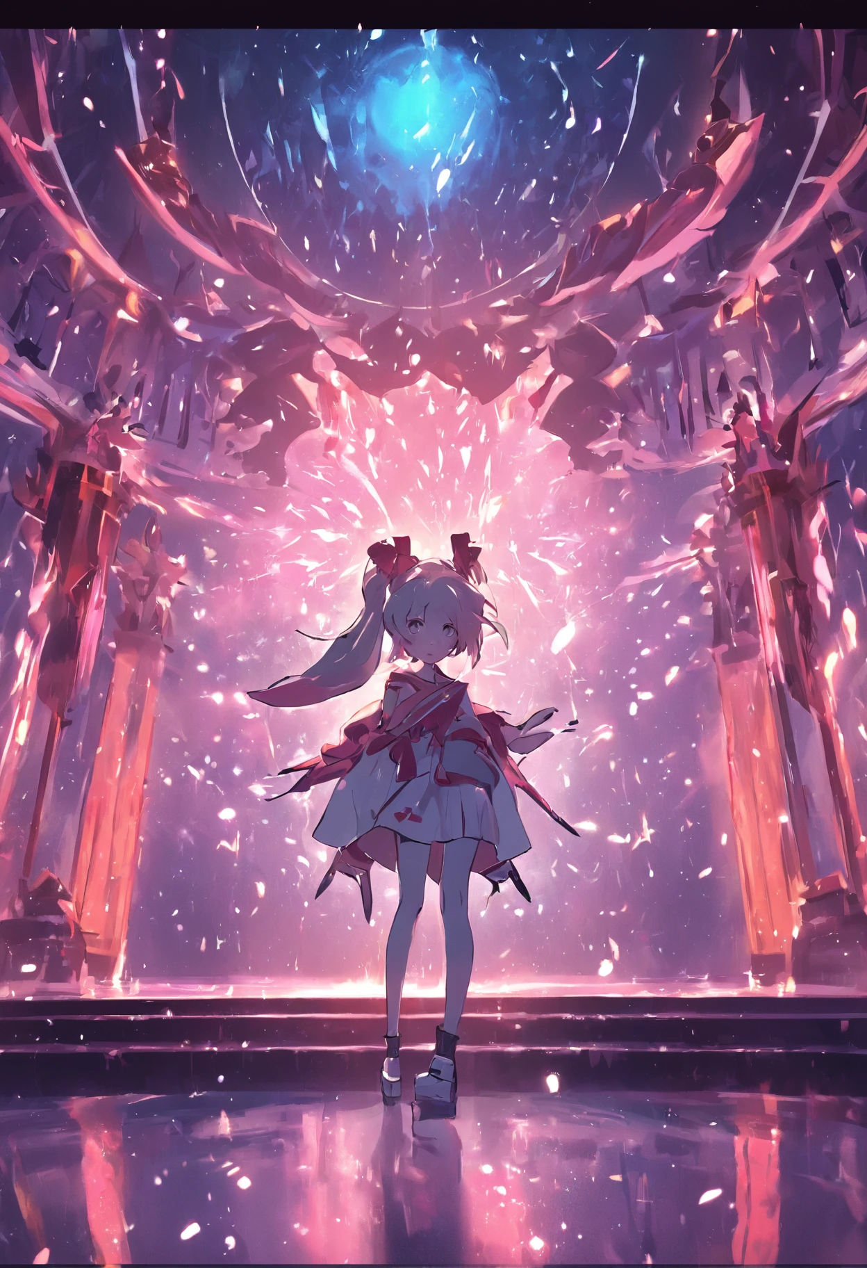stage,pop star,sleek outfit,singing,Kizi,full bodyesbian,frontage,adolable,quadratic element,dream magical