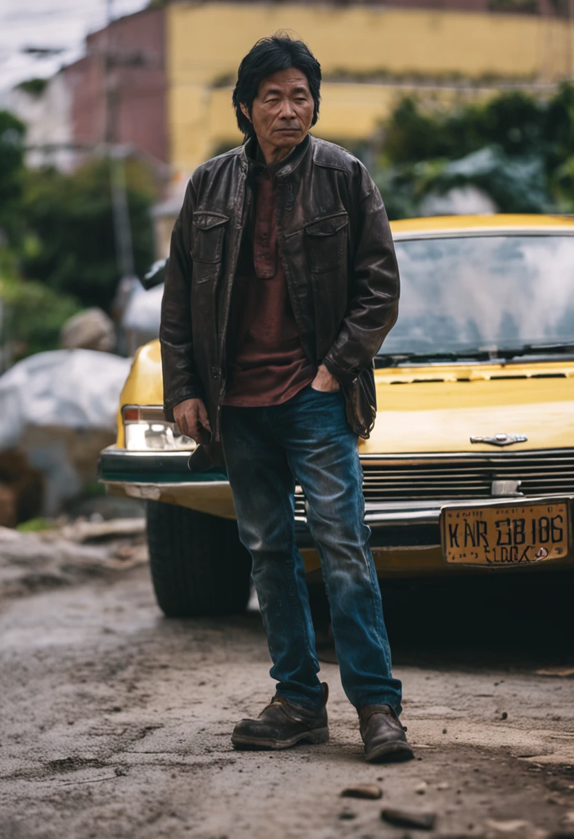Hiroshi Fujioka, rua, bota, coturno, luzes, carros, pessoas