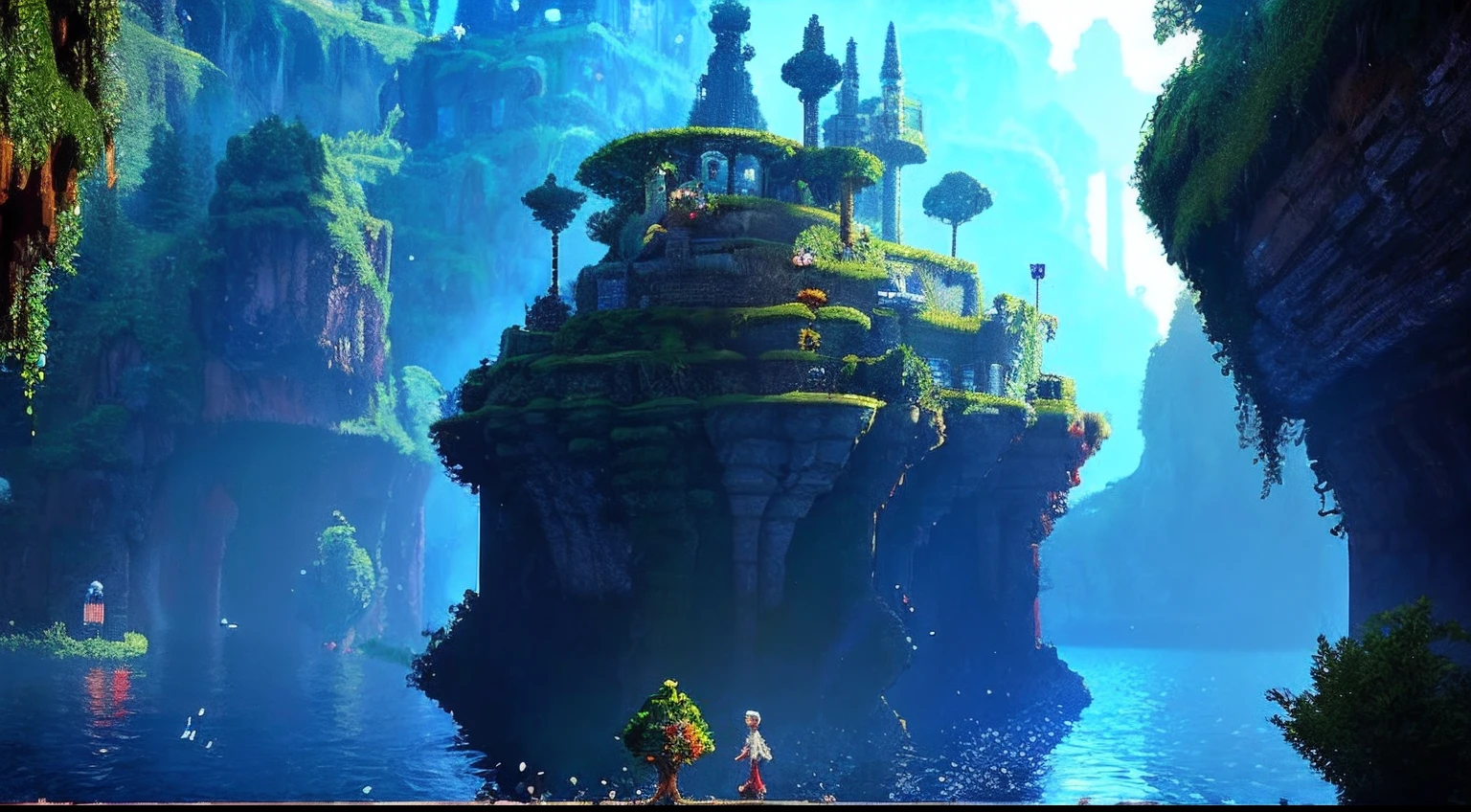 pixel game,scenography,fantastical scenes, Pixel art #pixelart