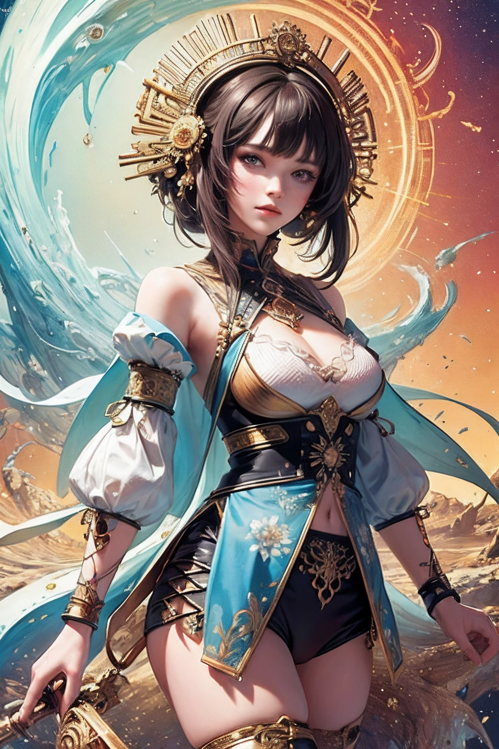 (masterpiece, top quality, best quality, official art, beautiful and aesthetic:1.2), (1girl), extreme detailed,(fractal art:1.3),colorful,highest detailed