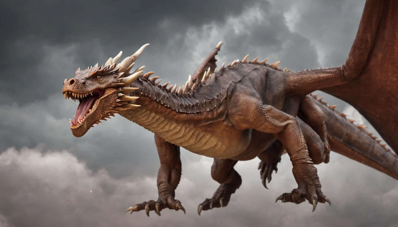 fierce dragon coming out for a crackling lightning vortex D&D style fantasy