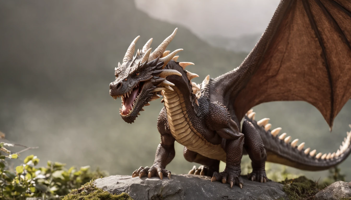 fierce dragon coming out for a crackling lightning vortex D&D style fantasy