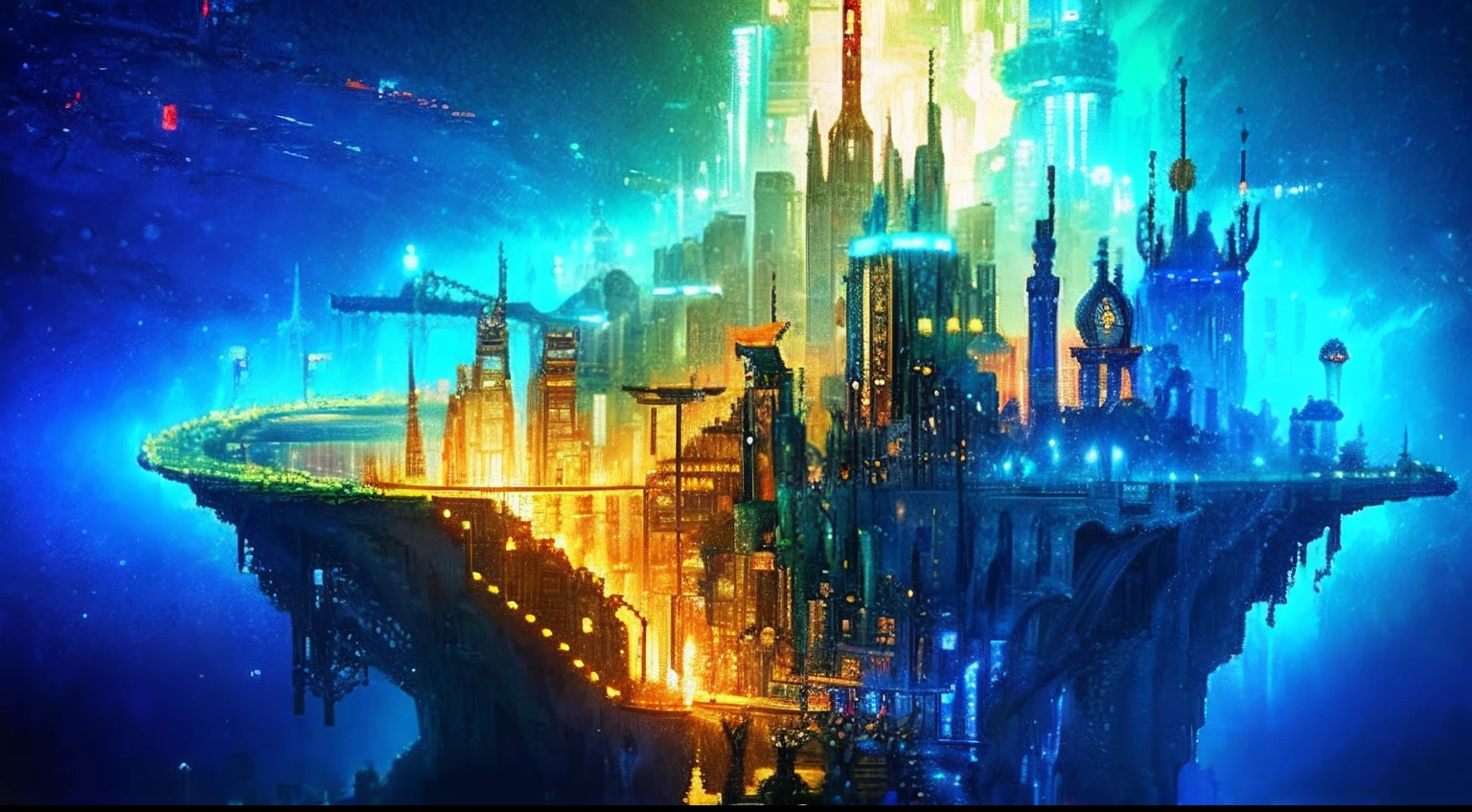 pixel game，scenography，fantastical scenes，sky cities， Pixel art #pixelart