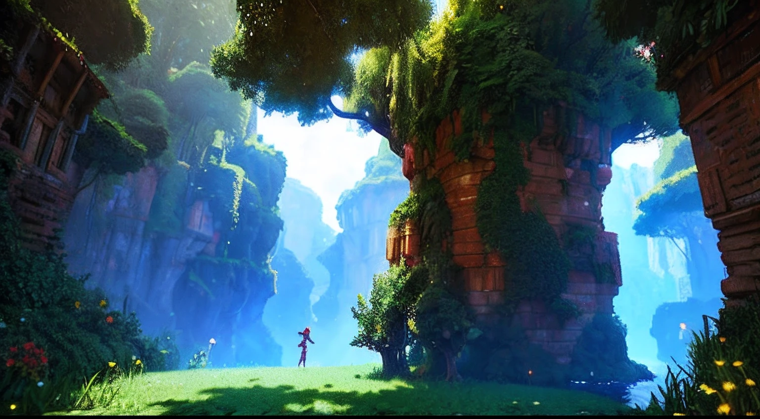 pixel game，scenography，fantastical scenes，a paradise， Pixel art #pixelart
