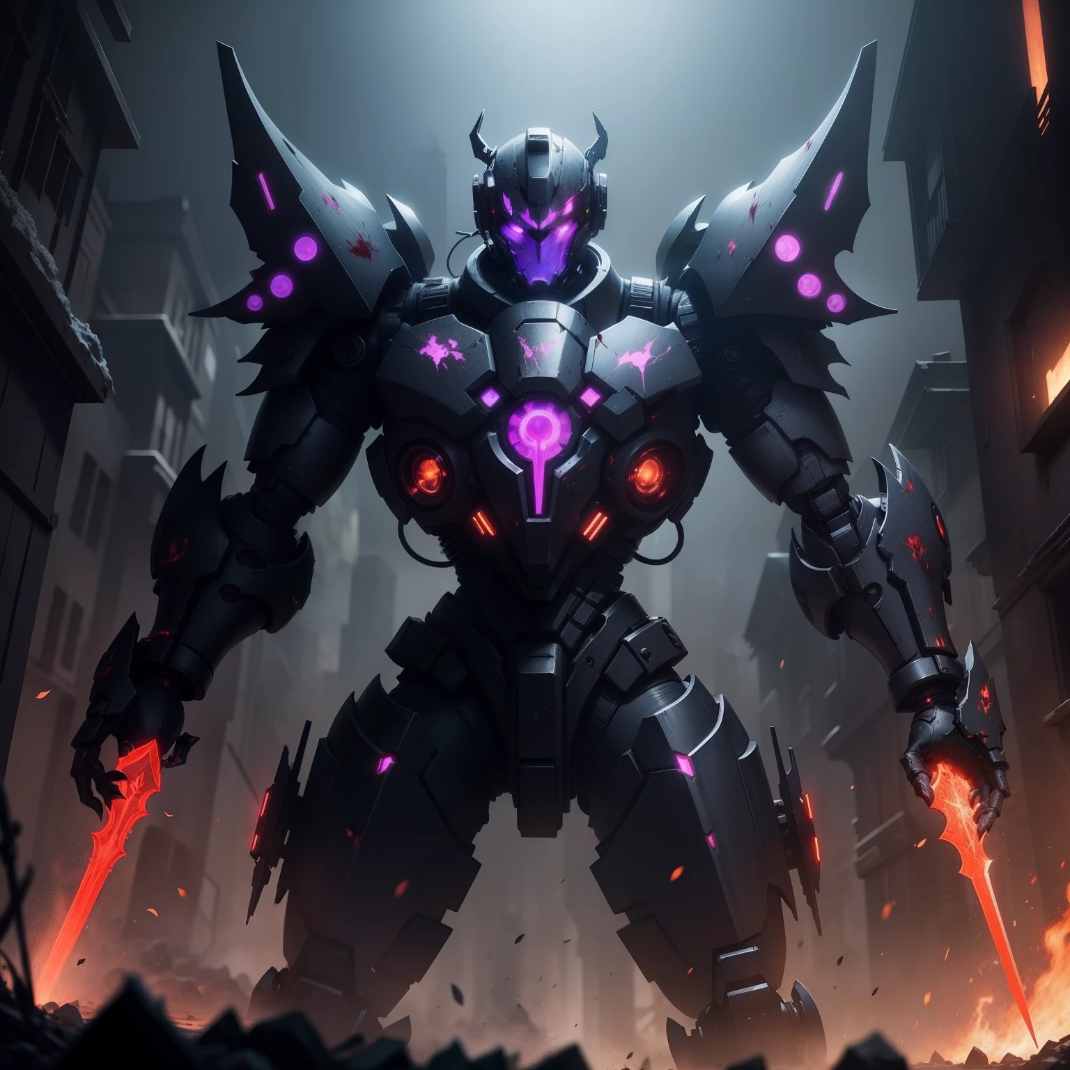 Dark style，blood vess，violence，Cluttered super magical hardcore mech