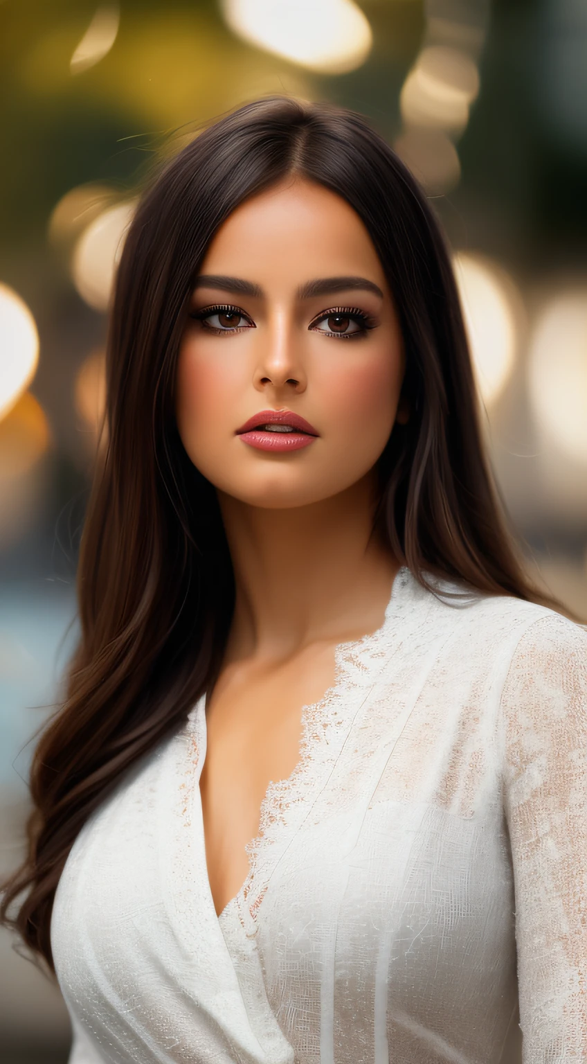 addisonraelora wearing a white blouse, a woman as a movie star, full body shot, standing, looking at viewer, posing for a photograph, (masterpiece:1.2), (photorealistic:1.2), (bokeh), (best quality), (detailed skin:1.2), (intricate details), (8k), (HDR), (cinematic lighting), (sharp focus)