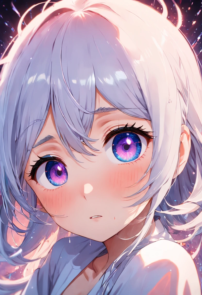 Eyes full of love，Shy cheeks，Tears crystalline。