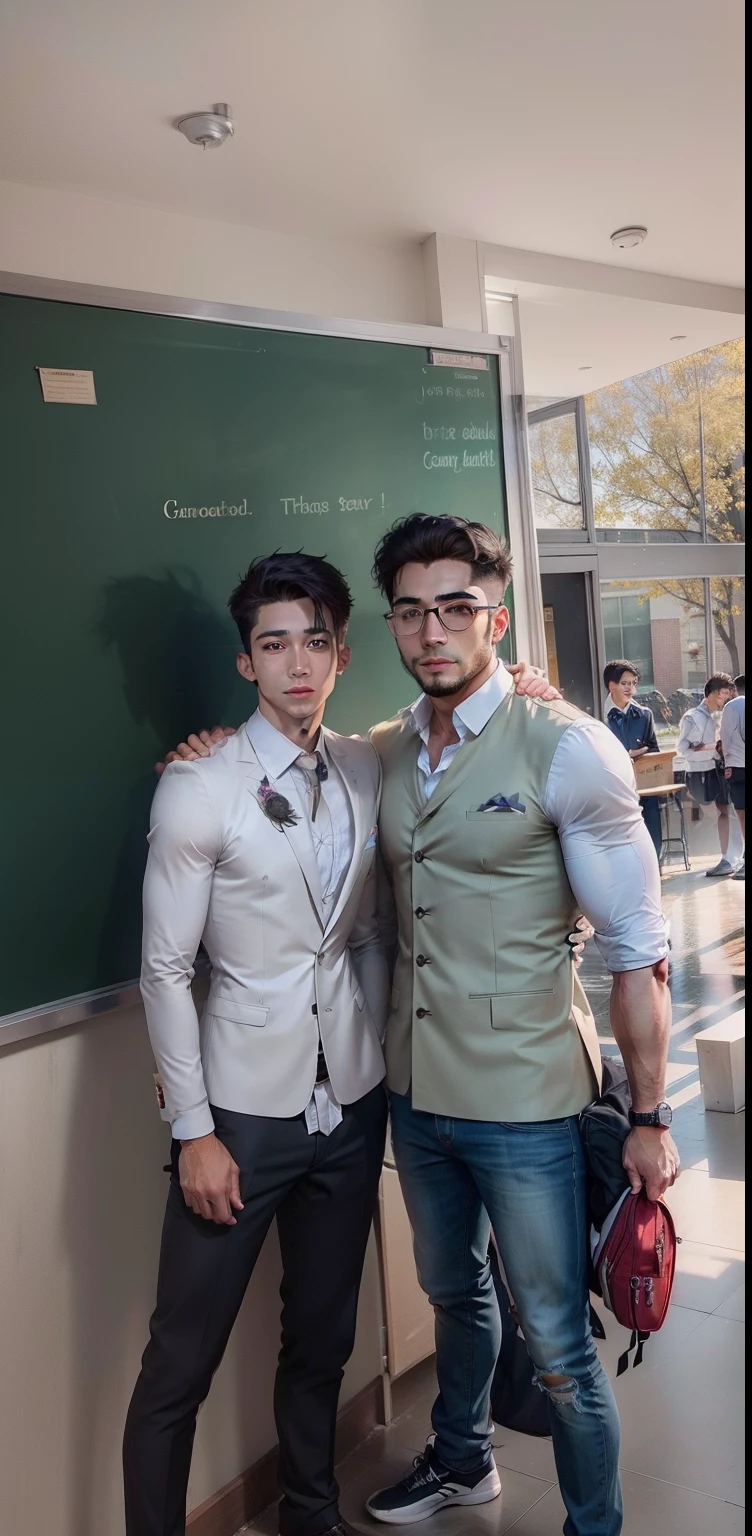 Two handsome Brother in school