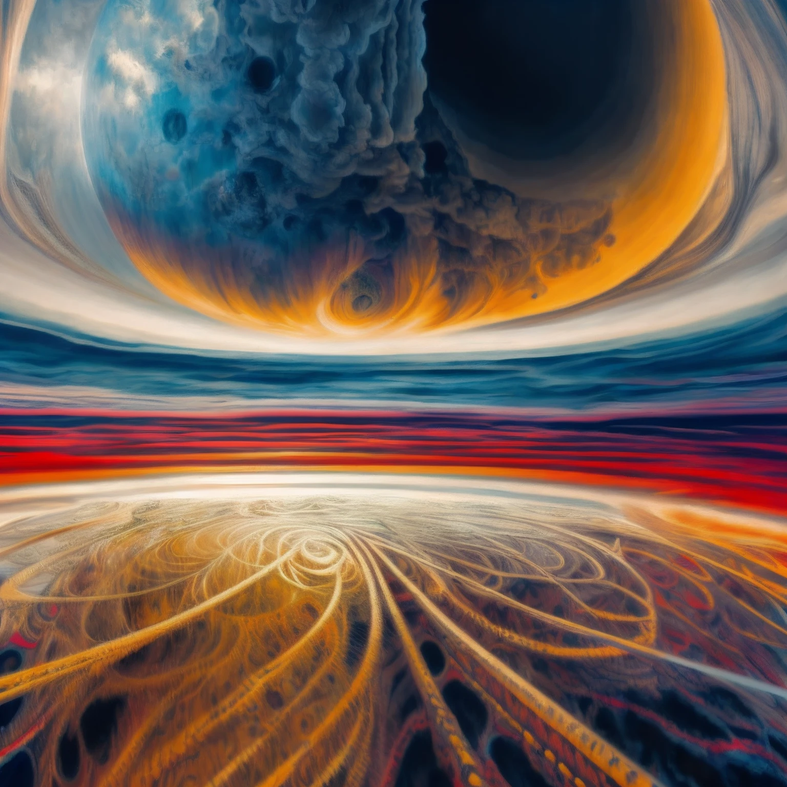 Abstract chaos,Anatomical diagram of the 7-layer cosmic structure of Mount Meru