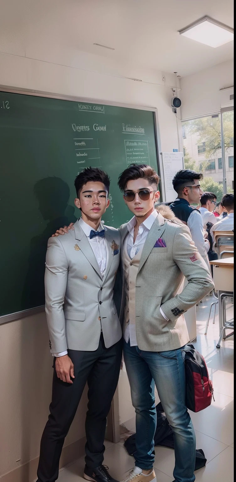 Two handsome Brother in school