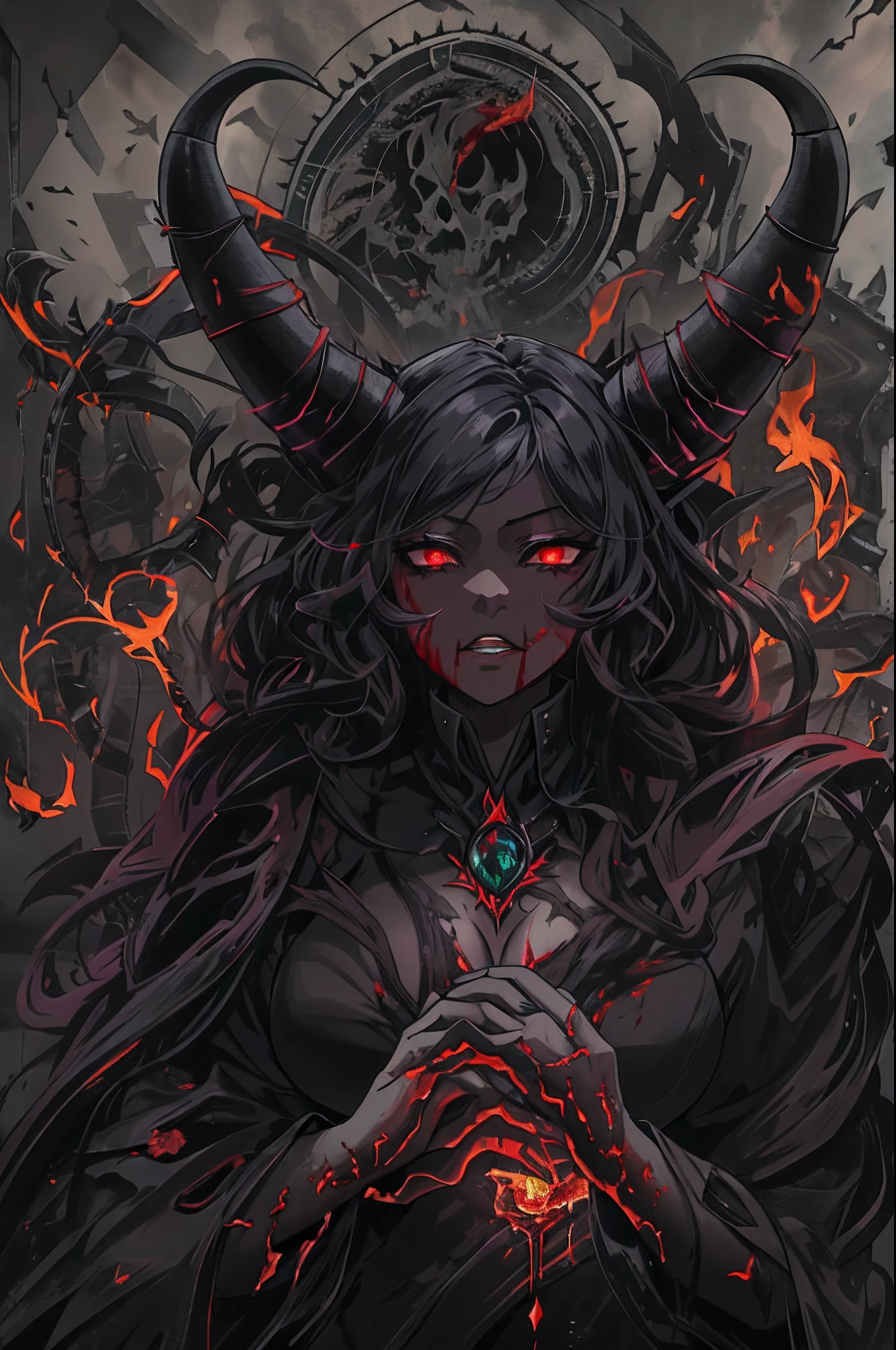 (dark skin), (demon horns), large breasts,
Immortal temptation takes over my mind
Condemned
Fallen weak on my knees, summon the strength
Of mayhem
I am the storm that is approaching
Provoking black clouds in isolation
I am reclaimer of my name
Born in flames, I have been blessed
My family crest is a demon of death
Forsakened, I am awakened
A phoenix's ash in dark divine
Descending misery
Destiny chasing time
Inherit the nightmare, surrounded by fate
Can't run away
Keep walking the line between the light
Led astray
Through vacant halls I won't surrend5r
The truth rev5aled in eyes of ember
We fight through fire and ice forever
Two souls once lost, and now they remember
I am the storm that is approaching
Provoking black clouds and isolation
I am reclaimer of my name
Born in flames, I have been blessed
My family crest is a demon of death
Forsakened, I am awakened
A phoenix's ash in dark divine
Descending misery
Destiny chasing time
Disappear into the night
Lost shadows left behind
Obsession's pulling me
Fading, I've come to take what's mine
Lurking in the shadows under veil of night
Constellations of blood pirouette
Dancing through the graves of those who stand at my feet
Dreams of the black throne I keep on repeat
A derelict of darkness, summoned from the ashes
The puppetmaster congregates all the masses
Pulling strings, twisting minds as blades hit
You want this power? Then come try and take it
Beyond the tree
Fire burns
Secret love
Bloodline yearns
Dark minds embrace
Crimson joy
Does your dim heart
Heal or destroy?
Bury the light deep within
Cast aside, there's no coming home
We're burning chaos in the wind
Drifting in the ocean all alone
