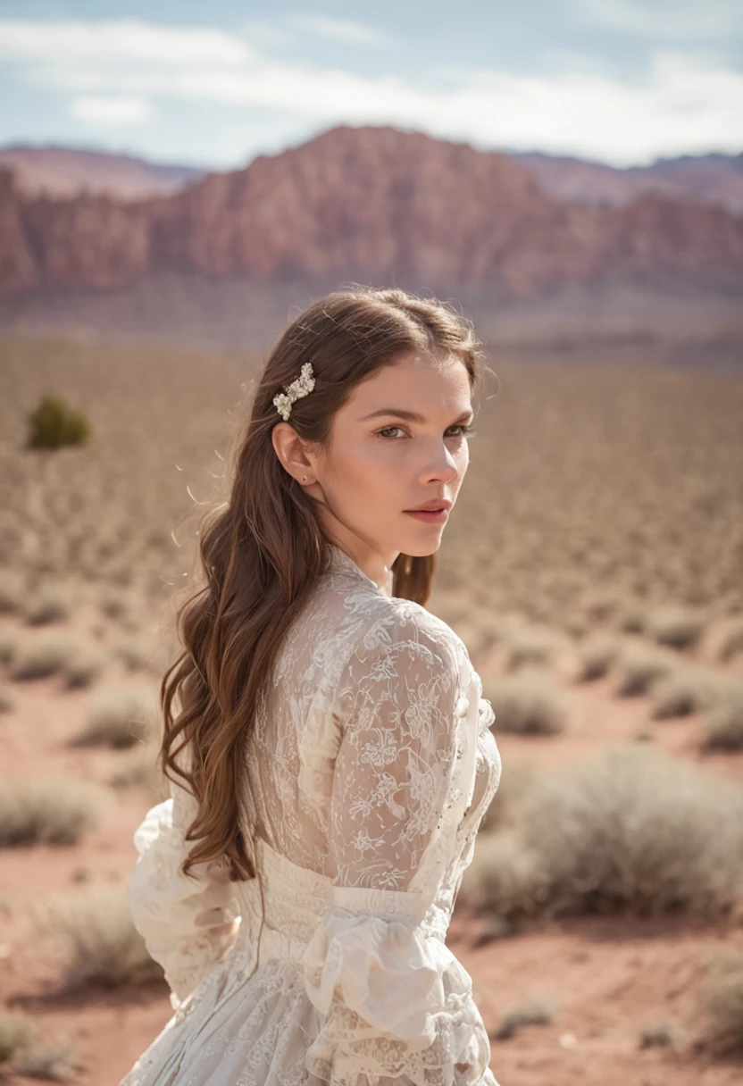 1girl em uma linda paisagem nevada