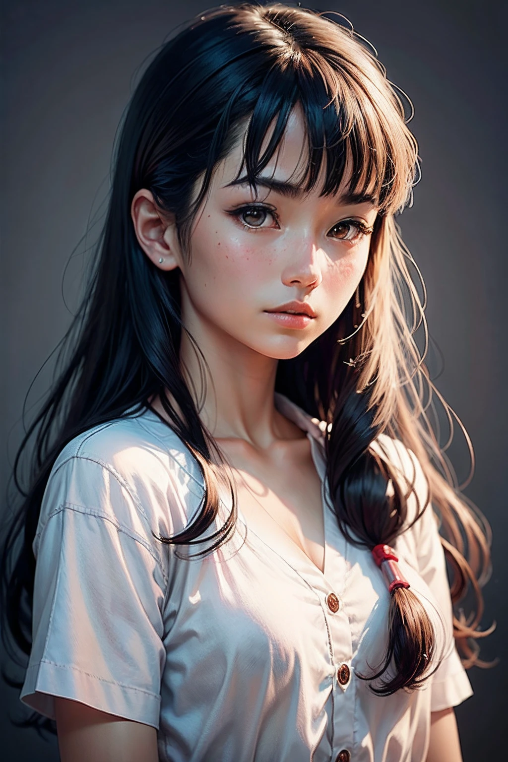 Best quality,masterpiece,ultra high res,(photorealistic:1.4)1girl,white background,solo,bloody arm, guards,simple background,naoko takeuchi style, Highly detailed portrait, linen canvas, pencil line drawing with colored ink wash, petite, detailed character design, perfectly centered, detailed eyes, sharp focus, high definition, soft diffuse lighting, chiaroscuro, 16k Ultra HD, naoko takeuchi style