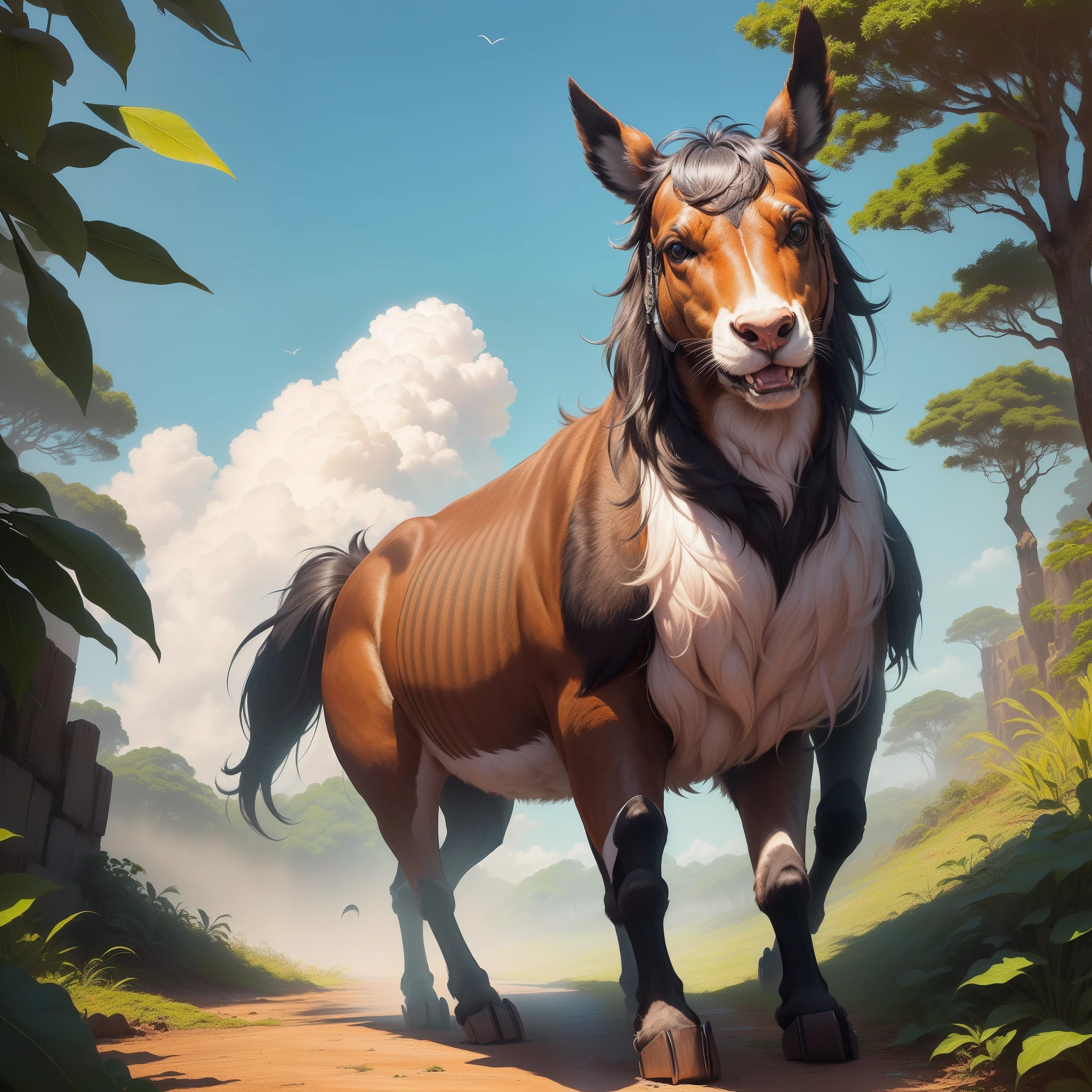 by Taran Fiddler, by Chunie, by Darkgem, centaur, solo, young centaur , medieval town, male, big hooves, bright white fur, white hair, man bun, anatomically correct centaur, docked tail, human face, human nose, human eyes, chubby, wide equine hips, thick thighs, elderly male, face wrinkles, drooping eyes, mustache, big nipples, facial hair, thick eyebrows, raised tail, anatomically correct horse penis, penis sheath, sweating, blue doublet white centaur, horse penis , centaur penis , penis erection, penis erect, 4k quality