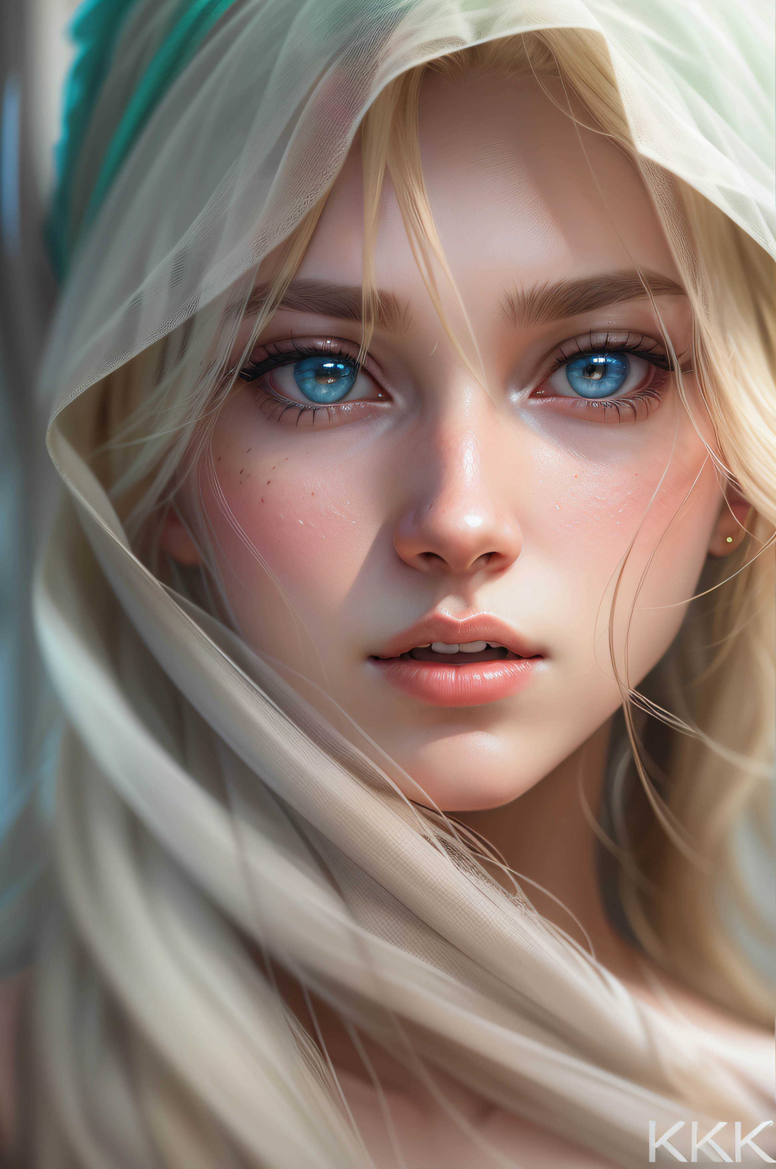 Blonde woman with blue eyes and veil on head、Soft portrait shots 8 k、Photorealistic beautiful face、8K portrait rendering、Realistic beautiful face、beautiful realistic face、photorealistic anime girl render、hyperrealistic beautiful face、8K realistic digital art、realistic digital art 4k、realistic digital art 4 k、very realistic digital art,{{{{Dynamic Angle Full Body}}}},{{{{Dynamic Angle Full Body}}}}