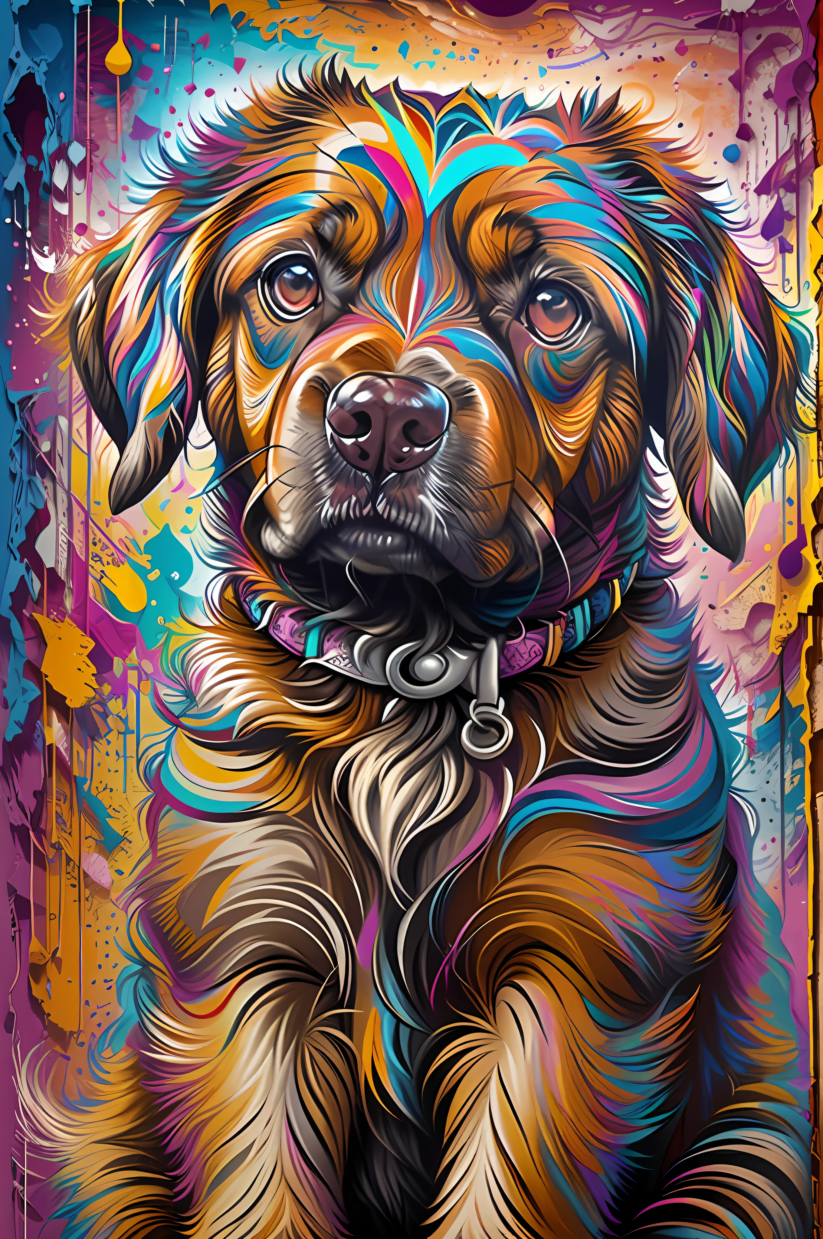 (cachorro labrador ),(melhor pose),(best angle), (better expression), Eduardo Kobra acolchoamento ,multidimensional geometric wall PORTRAIT, arte, Chibi,
Yang08k, lindo, Colouring,
Primary works, qualidade superior, melhor qualidade, Arte Oficial, Beautiful and Aesthetic, pelos coloridos,drooping ears