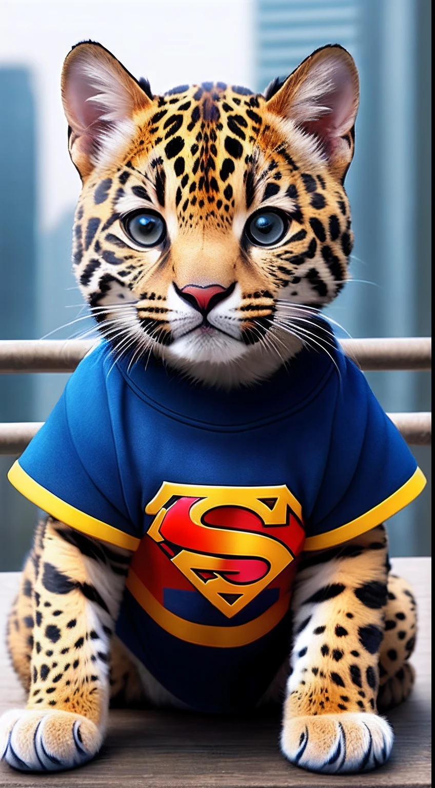 A cute Kawaii tiny hyper realistic baby jaguar, wearing hip hop clothes, city background. wide angle full body, 8k, Cinematography, photorealistic,epic composition Unreal Engine,Cinematic, Color Grading, Portrait Photography,Ultra-Wide Angle, Depth of Field, hyper detailed _SamDoesArt2_, photorealistic, realistic, photorealistic, best quality, super high resolution, beautiful, masterpiece, best quality, perfect lighting, best quality, super high resolution, photo realistic, super detailed, masterpiece, best quality,