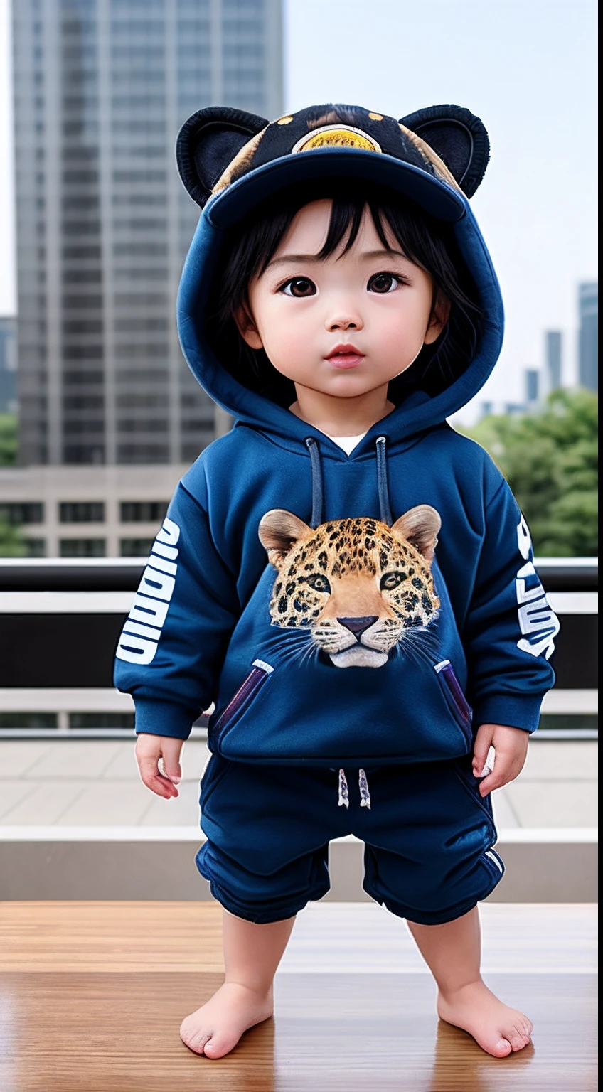 A cute Kawaii tiny hyper realistic  jaguar, wearing hip hop clothes, city background. wide angle full body, 8k, Cinematography, photorealistic,epic composition Unreal Engine,Cinematic, Color Grading, Portrait Photography,Ultra-Wide Angle, Depth of Field, hyper detailed  _SamDoesArt2_, photorealistic, realistic, photorealistic, best quality, super high resolution, beautiful, masterpiece, best quality, perfect lighting, best quality, super high resolution, photo realistic, super detailed, masterpiece, best quality,