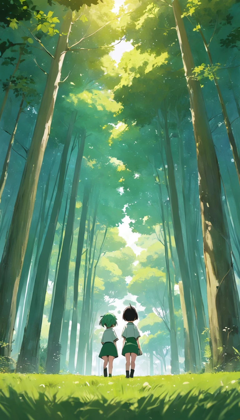 yotsuba to, perspectiva frontal, en un campo de trigo