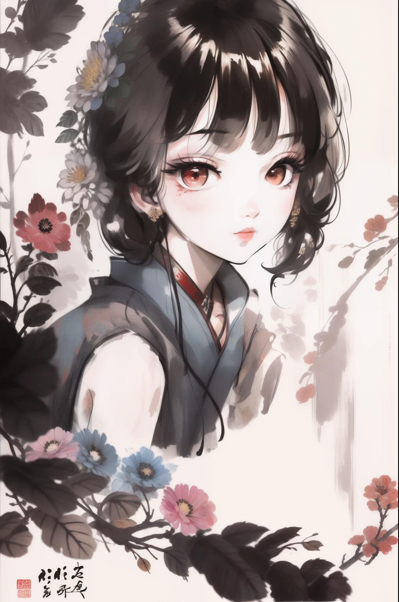Chinese painting and calligraphy，Chinese Ancient Works，(((woman)))