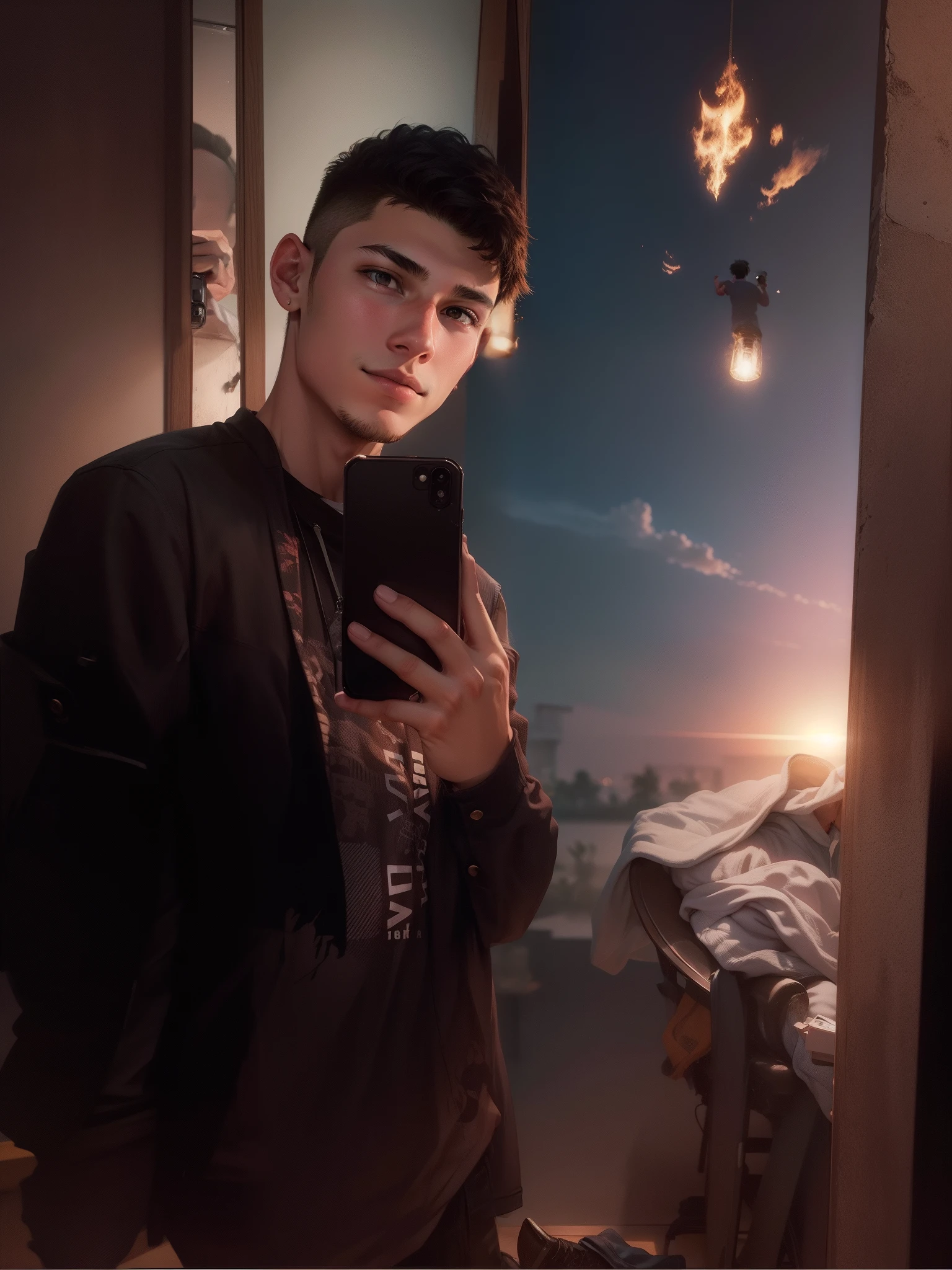 19 year old boy taking a selfie