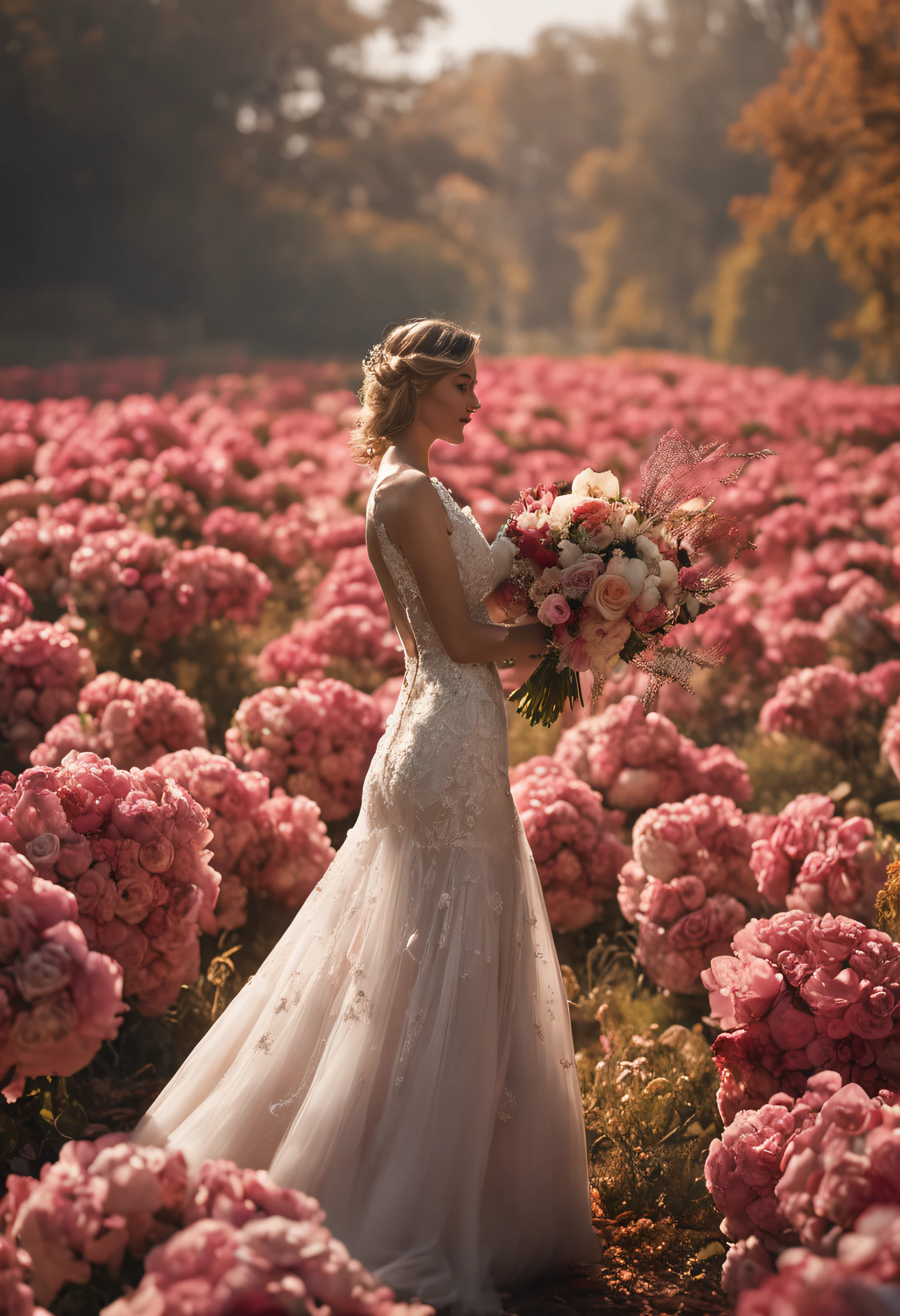 (masutepiece:1.3, high details, Super Detail), Textured skin, Anatomically correct,top-quality, hight resolution,(Best Quality, awardwinning, 16 K, in 8K),Wedding,( Bouquet Toss:2), (Many women in party dresses compete for bouquets:1.5), (The bride throws one bouquet long:1.8) ,(Many women reach out to take one bouquet: 1.5), Like a rugby throw-in、Lots of hands、Many arms are trying to steal a bouquet、(Bouquet in the air:1.8)