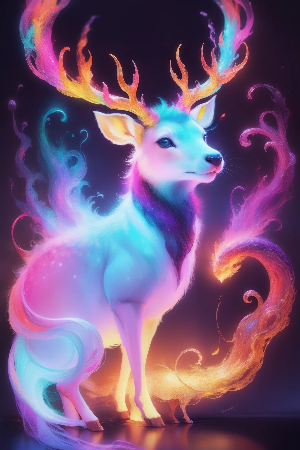 coils，Colorful colors，Divine deer