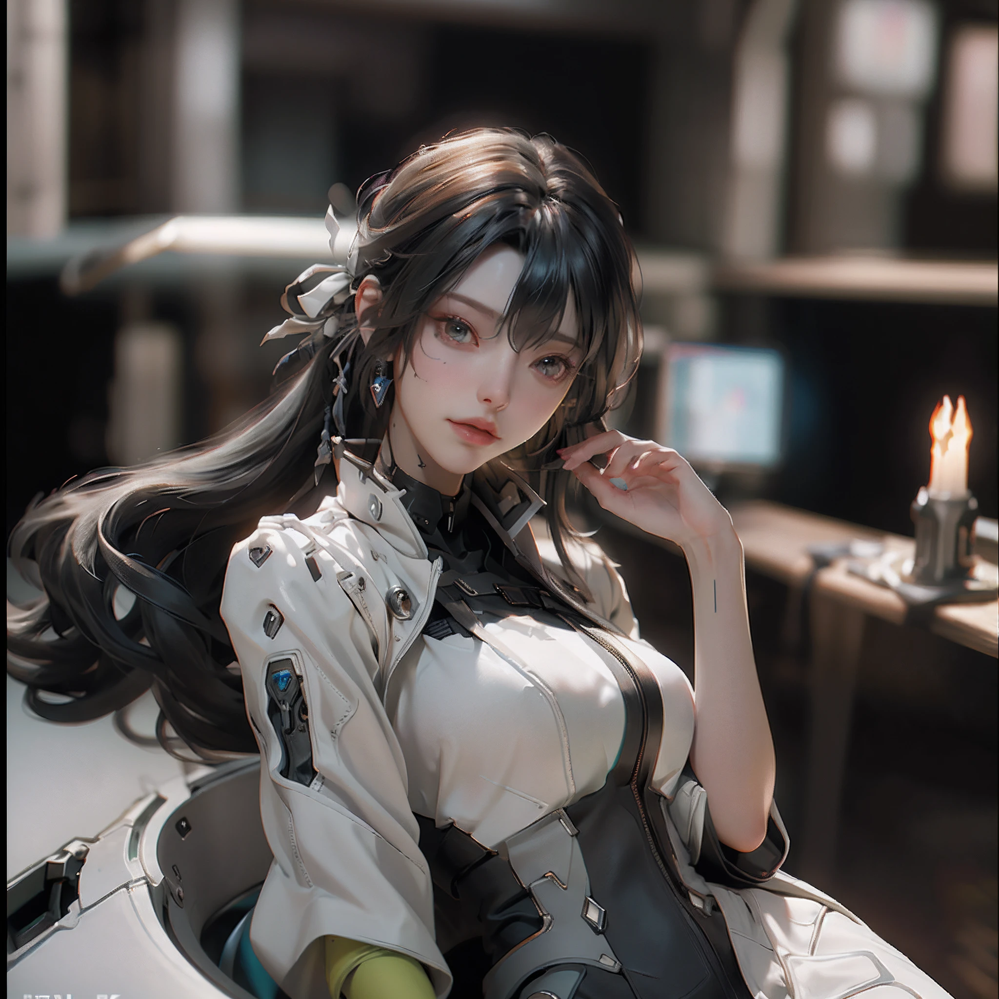 ((Best quality)), ((masterpiece)), (detailed:1.4), 3D, an image of a beautiful cyberpunk female,HDR (High Dynamic Range),Ray Tracing,NVIDIA RTX,Super-Resolution,Unreal 5,Subsurface scattering,PBR Texturing,Post-processing,Anisotropic Filtering,Depth-of-field,Maximum clarity and sharpness,Multi-layered textures,Albedo and Specular maps,Surface shading,Accurate simulation of light-material interaction,Perfect proportions,Octane Render,Two-tone lighting,Wide aperture,Low ISO,White balance,Rule of thirds,8K RAW,