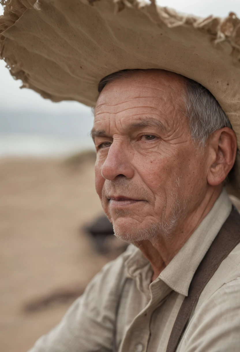 "Viejo pescador, professional colour grading, Sombras suaves, Clean sharp focus, cinematographic photography"