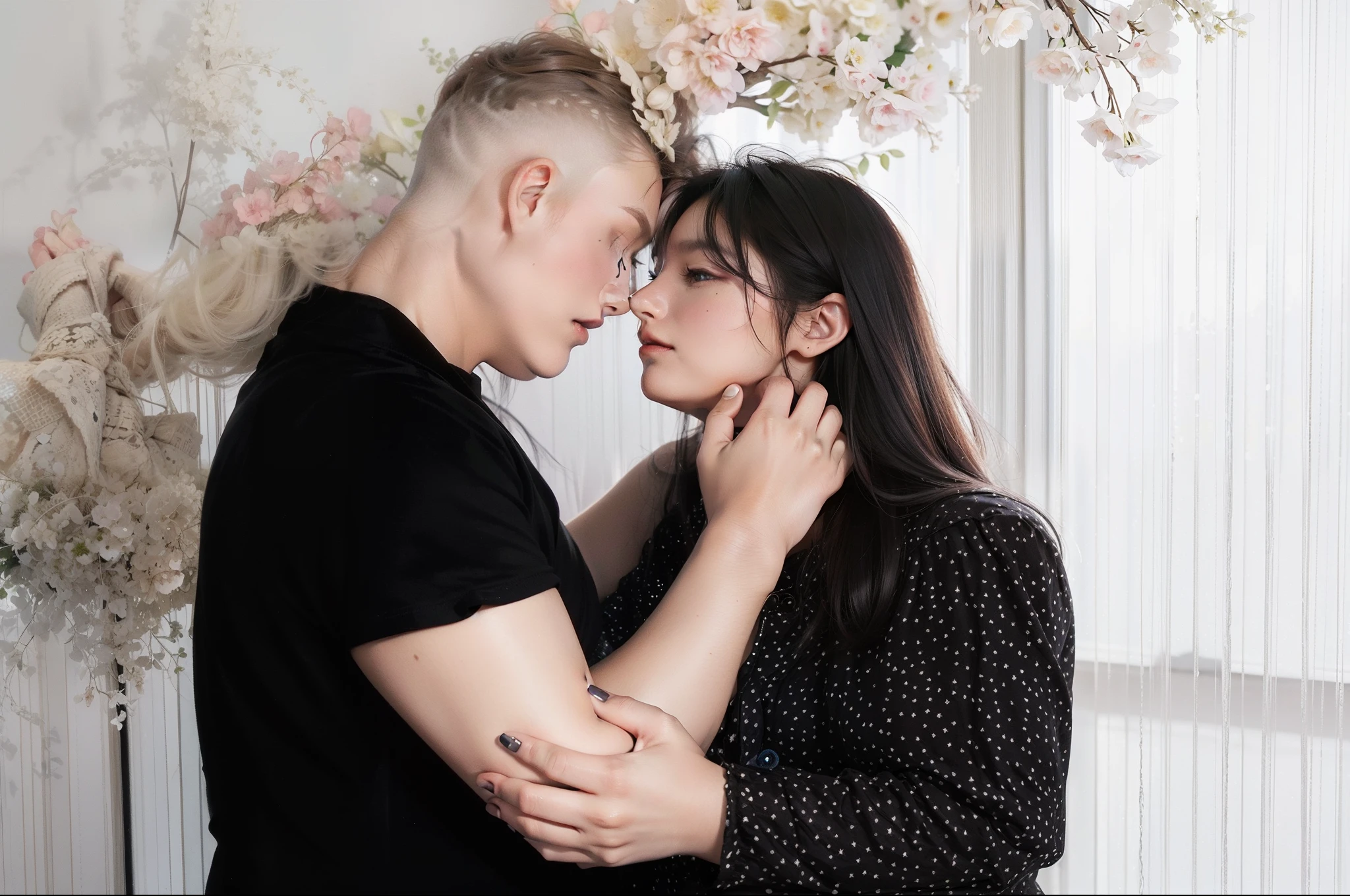 dark colored hair, Beautifully styled hair