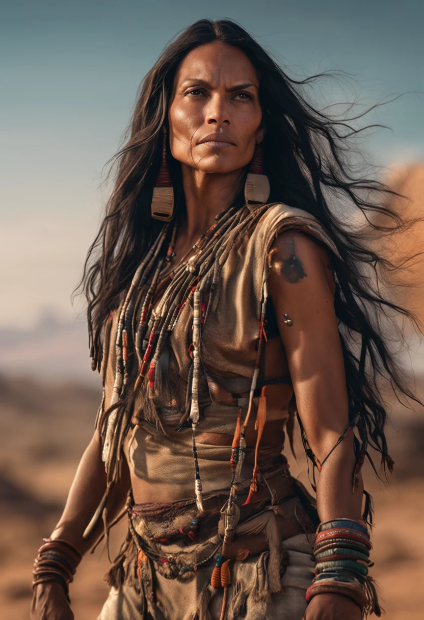 Mulher Ahsokatano, Rosario Dawson, ultra detailed artistic photography, Beautiful Native American Apache female, tee xixi, luar, fogueira, pena, sexy, sonhador, brilhante, retroiluminado, Sombras, oil on the canvas, liso, Ultra High Definition, 8k, Ultra sharp focus, obra-prima de arte intrincada, Fluid clothing, altamente detalhado, vibrante, production cinematic character render, ultra high quality model