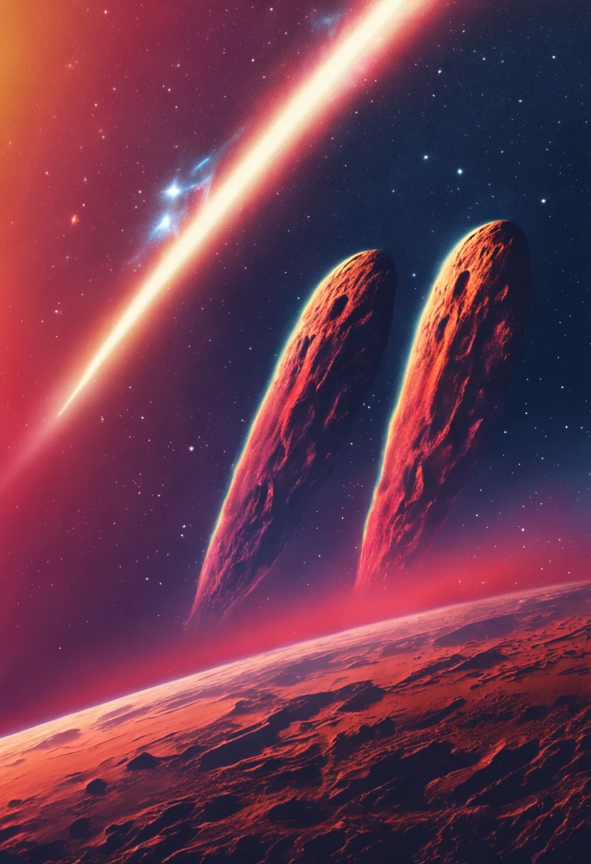 crie imagens de um cometa em forma de dinheiro