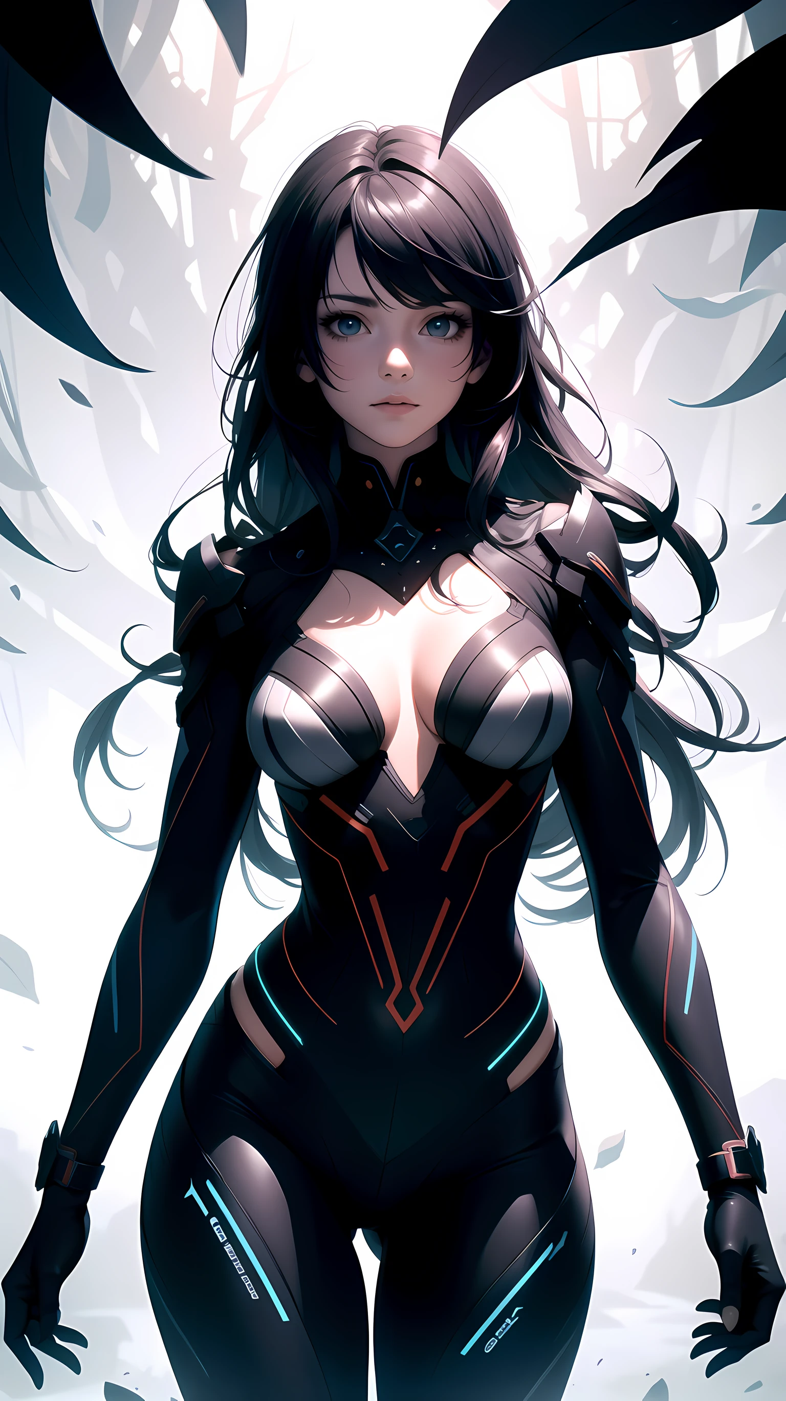 anime style beautiful women, beautiful anime waifu style girl, hyperdetailed painting, looking away, long hair, messy hair, koumoto, happy, good resolution, best quality, analogous colors, glowing shadows, beautiful gradient, depth of field, clean image, high quality, high detail, high definition, Luminous Studio graphics engine, cute face, slim waist, nice hips, art by Carne Griffiths and Wadim Kashin concept art, 4k resolution, fractal isometrics details bioluminescence , 3d render, octane render, intricately detailed , cinematic, trending on artstation Isometric Centered hyperrealistic cover photo awesome full color, hand drawn , gritty, realistic , hit definition , cinematic, on paper, ethereal background, abstract beauty,stand, approaching perfection, pure form, golden ratio, minimalistic, unfinished, concept art