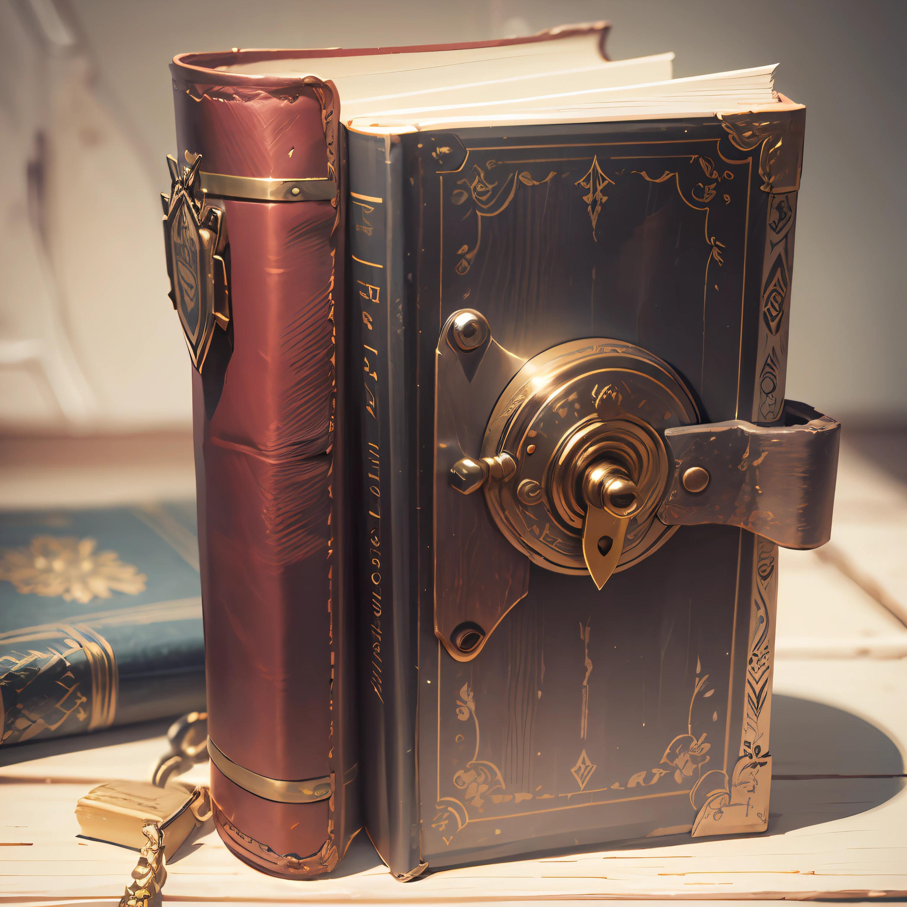 old book with padlock ultra realistic, ultra detailed, 8k, side light, clear light --auto --s2
