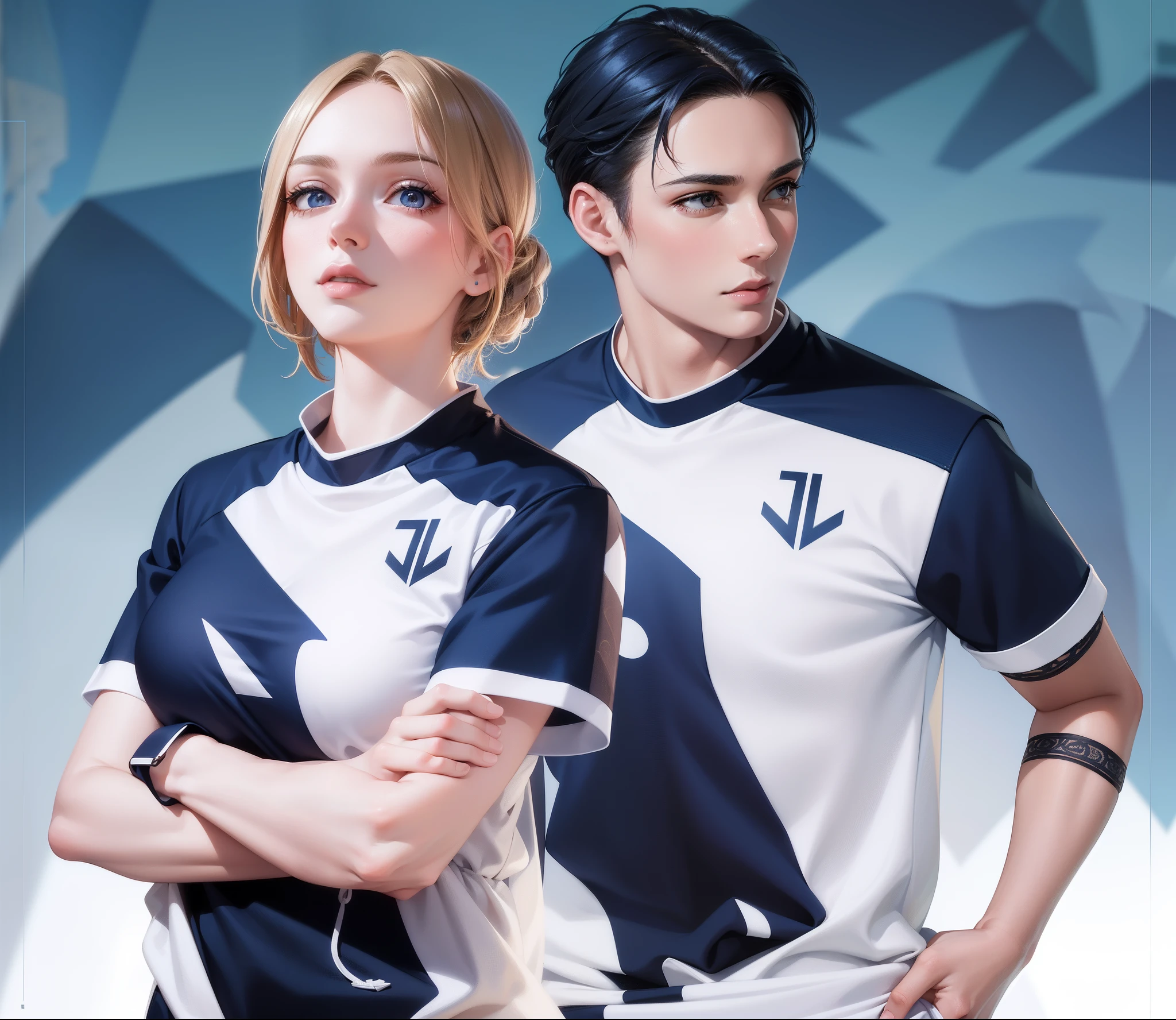 3 people (man,woman and children) Attractive profile picture, masterpiece, ultra-precise rendering, beautiful and cool young woman, trustworthy, dependable young woman, savior of the world, simple design, most beautiful image, 4K, blue black hair, beautiful woman, handsome man